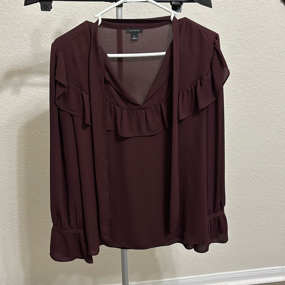 Long sleeve sheer blouse